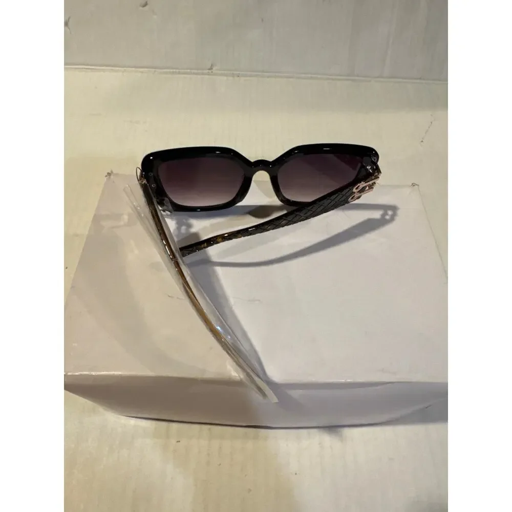 SUNGLASSES HIGH FASHION Tortoiseshell TEXTURED LINKED TEMPLES UV 400 Protection